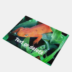 Red Eft Salamander Raindrop On Eye Personalised  Doormat