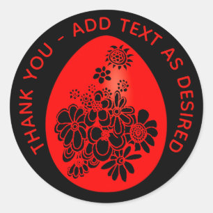 Red EGG Ginger Party Sticker Red Black Customised