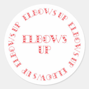 Red Elbows Up Classic Round Sticker