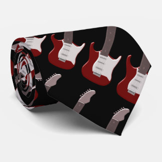 Red Electric Guitar Design Tie