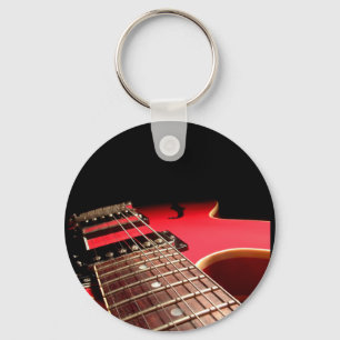 Red Electric Guitar Key Ring