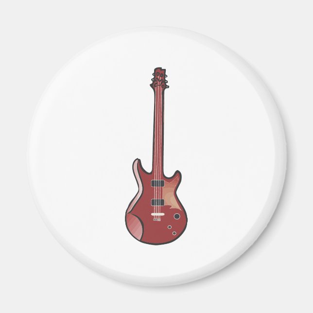 Red Electric Guitar Magnet (Front)