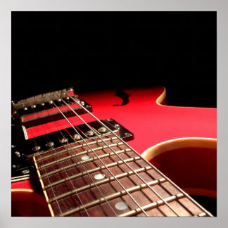 Red Electric Guitar Photo - PERSONALIZE Poster