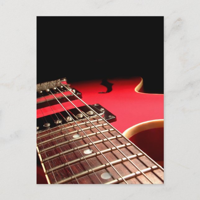 Red Electric Guitar Postcard (Front)