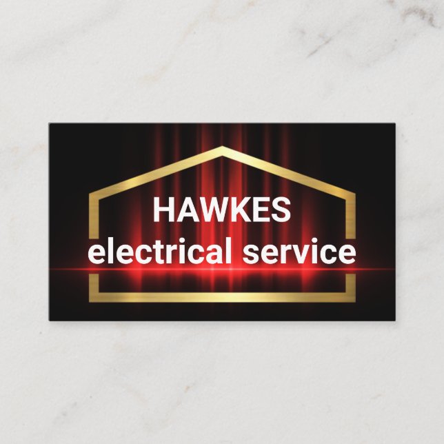 Red Electric Wave Powers Home Business Card (Front)