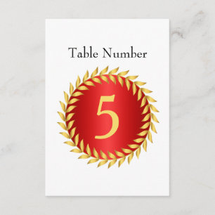 Red Elegance Monogram Table Number