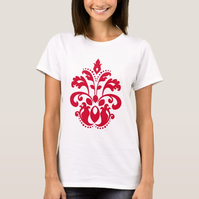 Red elegance victorian damask T-Shirt (Front)