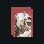 Red Elegant Arch Curve Merry Christmas Photo Holiday Card<br><div class="desc">Red Elegant Arch Curve Merry Christmas Photo Holiday Card</div>