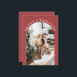 Red Elegant Arch Curve Merry Christmas Photo Holiday Card<br><div class="desc">Red Elegant Arch Curve Merry Christmas Photo Holiday Card</div>