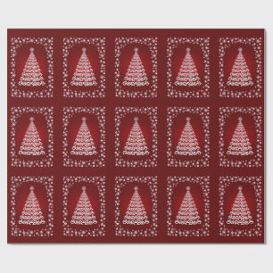 Red Elegant Christmas Tree Wrapping Paper