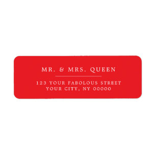 Red Elegant Classic Simple Return Address