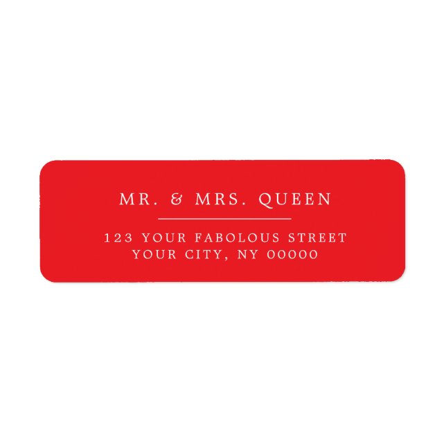Red Elegant Classic Simple Return Address (Front)