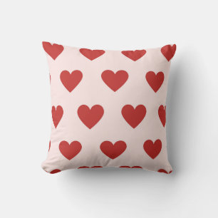 Red Elegant Cute Cosy Modern Romantic Chic Heart Cushion
