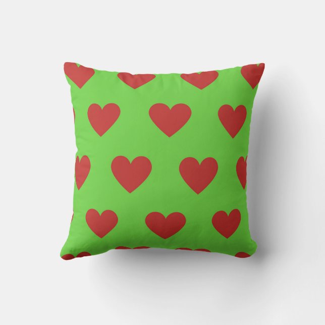 Red Elegant Cute Cosy Modern Romantic Chic Heart Cushion (Back)