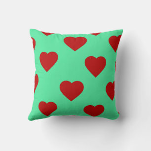 Red Elegant Cute Cosy Modern Romantic Chic Heart Cushion