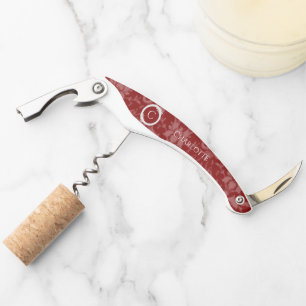 Red Elegant Damask Corkscrew