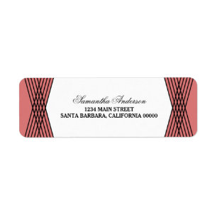 Red Elegant Deco Address Labels