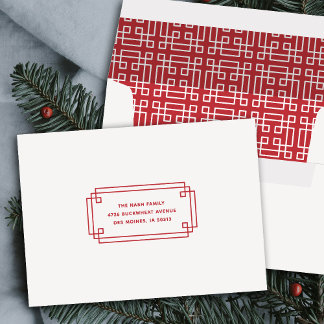 Red Elegant Deco Frame Holiday Envelope