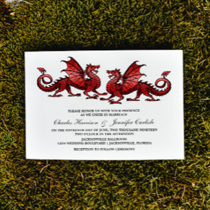 Red Elegant Dragon Wedding Invite