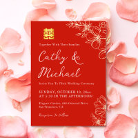 Red elegant floral Chinese wedding tea ceremony