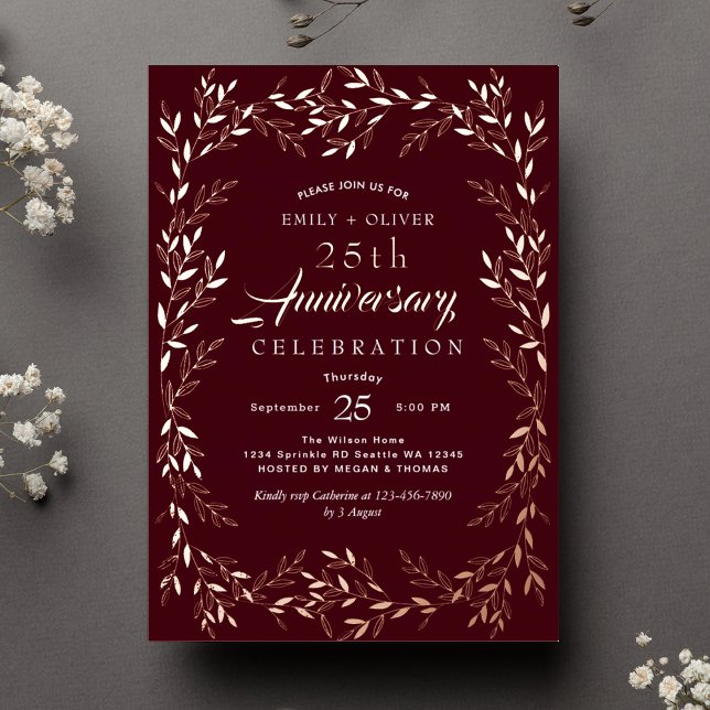 Red Elegant Gold Leaf Anniversary  (Creator Uploaded)