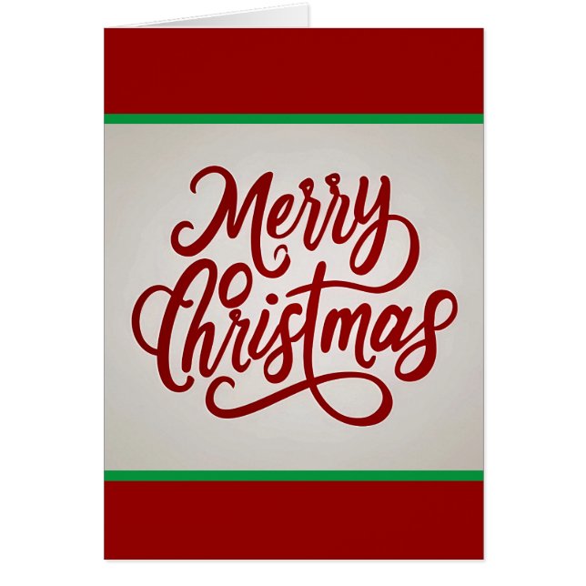 Red elegant Merry Christmas calligraphy minimalist (Front)