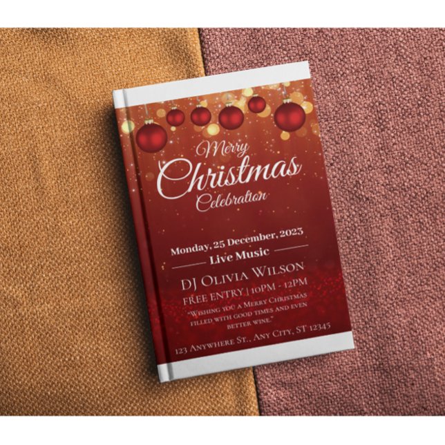 Red Elegant Merry Christmas Party Invitation (Creator Uploaded)