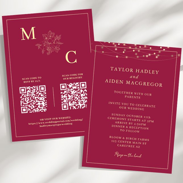 Red Elegant QR Code Wedding Invitation (Creator Uploaded)