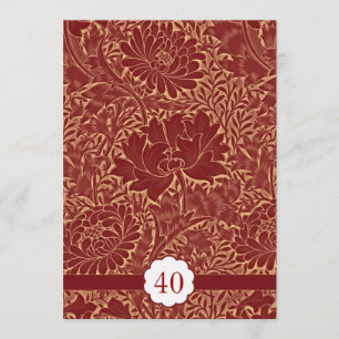 red elegant retro wedding anniversary invitations