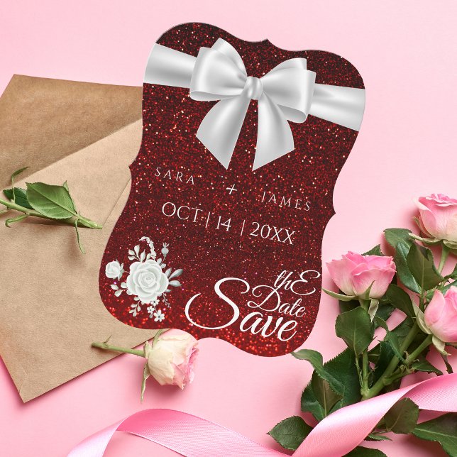 Red Elegant  Save The Date Card (Creator Uploaded)