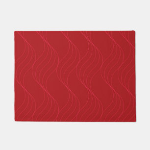 Red, elegant, simple modern cool wavy illustration doormat