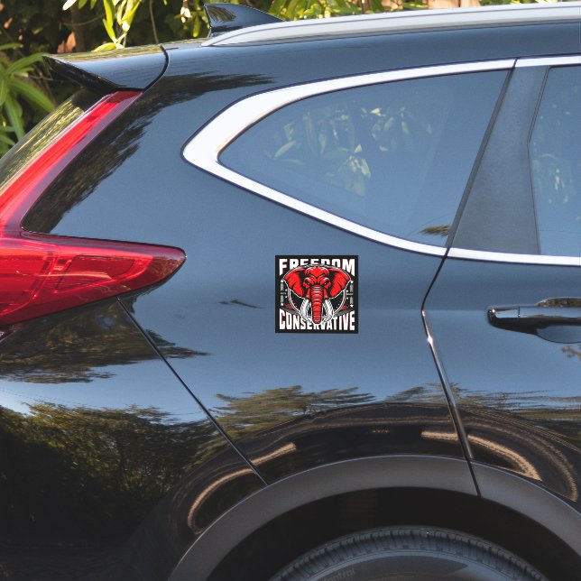 Red Elephant | Faith Family Freedom Conservative (Car Back)