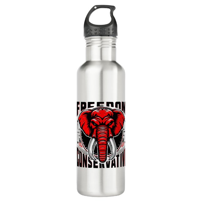 Red Elephant | Faith Family Freedom Conservative 710 Ml Water Bottle (Front)