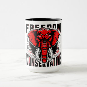 Red Elephant   Faith Family Freedom Conservative Mug