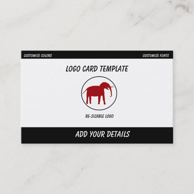 Red Elephant Logo Business Card (Front)