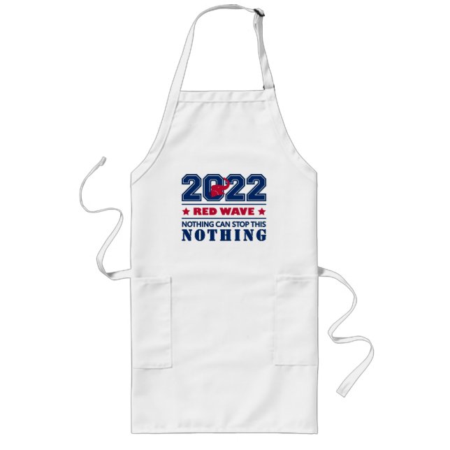 Red Elephant RED WAVE 2022 Midterm Elections USA Long Apron (Front)