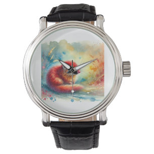 Red Elephant Shrew 180724AREF135 - Watercolor Watch