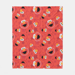 Red Elmo Faces Pattern Fleece Blanket