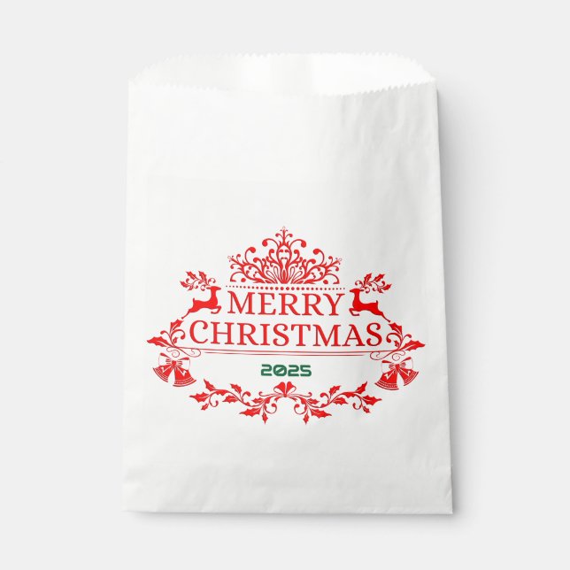 Red Emblem Christmas Favour Bag (Front)