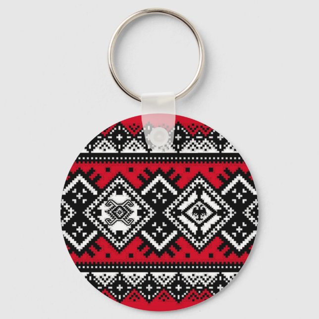 Red Embroidery Key Ring (Front)