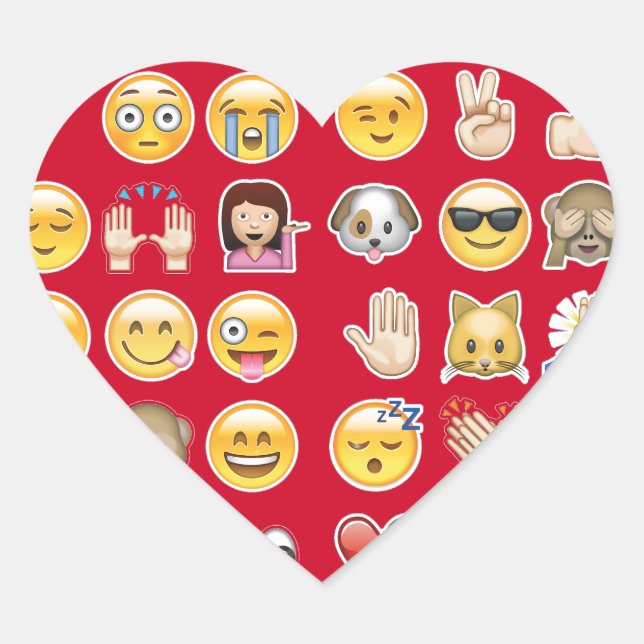 red emoji heart sticker (Front)