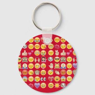 red emoji key ring