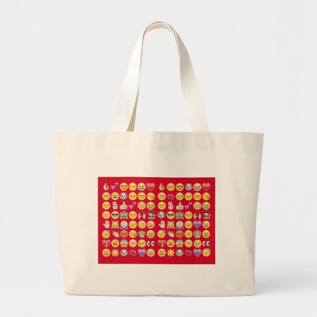red emoji large tote bag (Front)