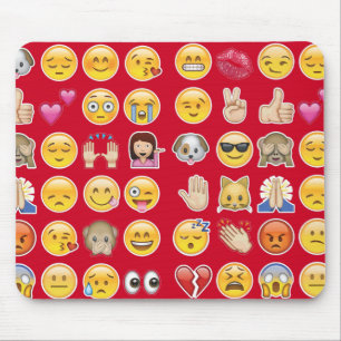 red emoji mouse mat