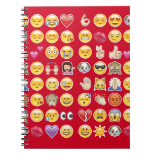 red emoji notebook