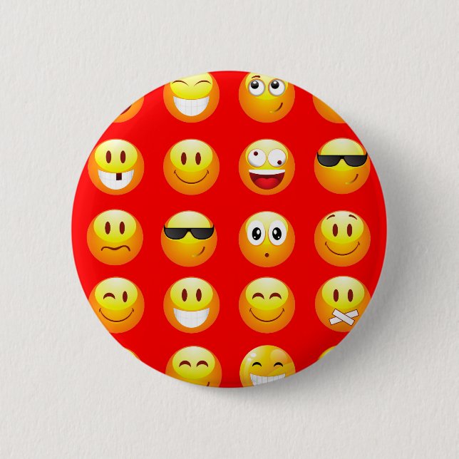 red emojis 6 cm round badge (Front)