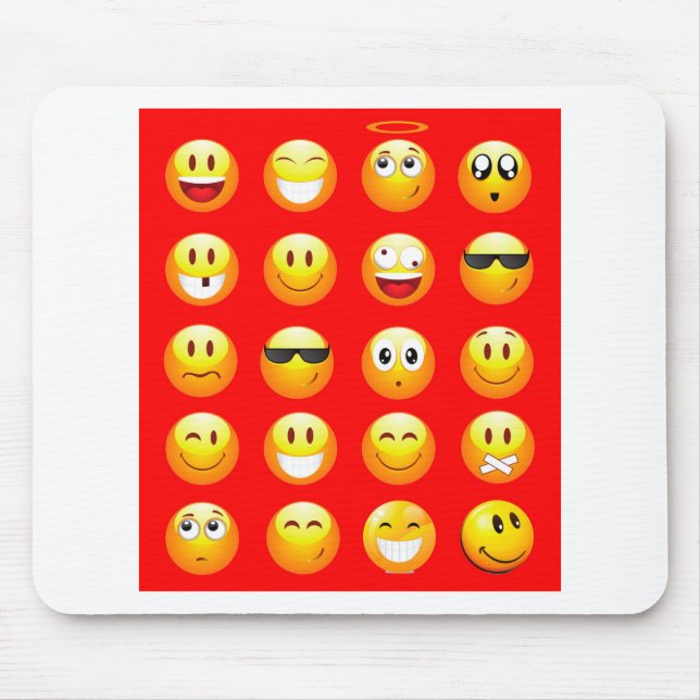 red emojis mouse mat (Front)