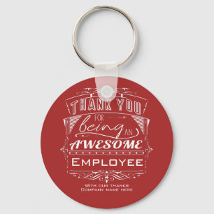 Red Employee Appreciation Thank You Key Ring