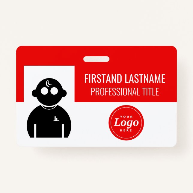 Red Employee ID Badge (Front)