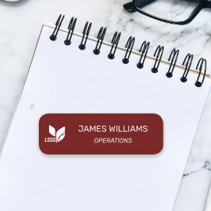 Red Employee Logo Name Tag